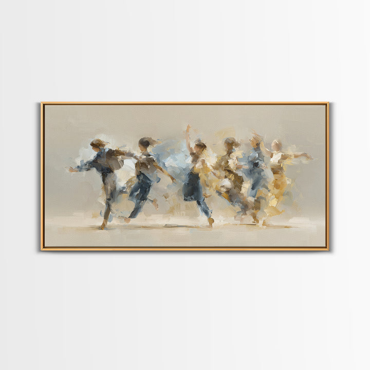 Dancers Suggested by Soft Moving Brushwork Canvas Print, Impressionist Art, Landscape Painting, Living Room Decor, Impression, IMP-2x1-59