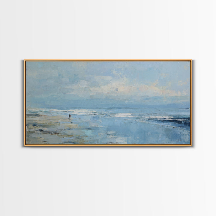 Coastal Beach Figures Canvas Print, Impressionist Art, Living Room Wall Art, Living Room Decor, Fine Art, Impression, IMP-2x1-63
