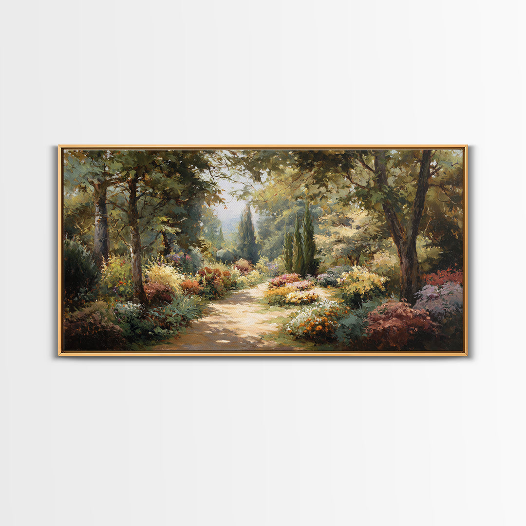 Garden Path Covered Canvas Print, Impressionist Art, Living Room Decor, Oil Painting, Impression, Abstract Painting, IMP-2x1-70