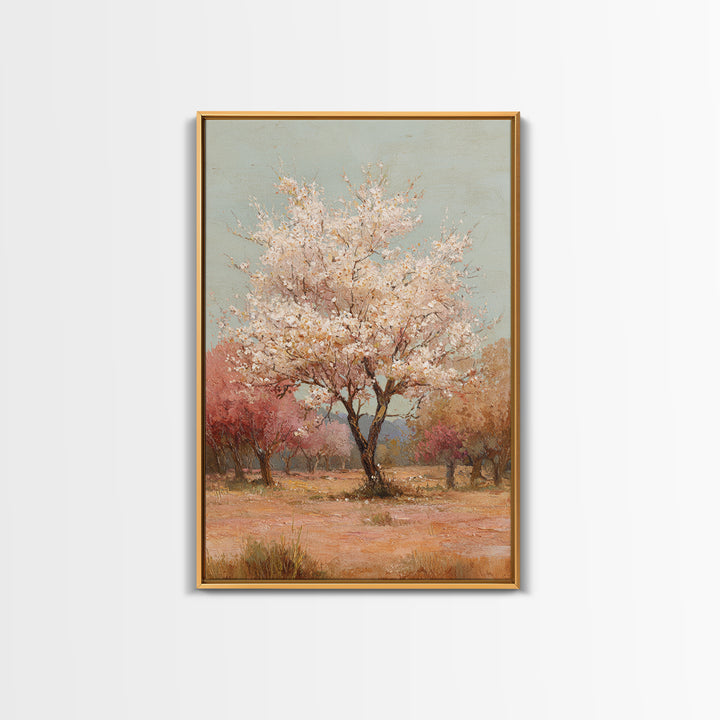Spring Orchard with Blossoming Trees Canvas Print, Impressionist Art, Wall Art, Living Room Decor, Oil Painting, Impression, IMP-2x3-14