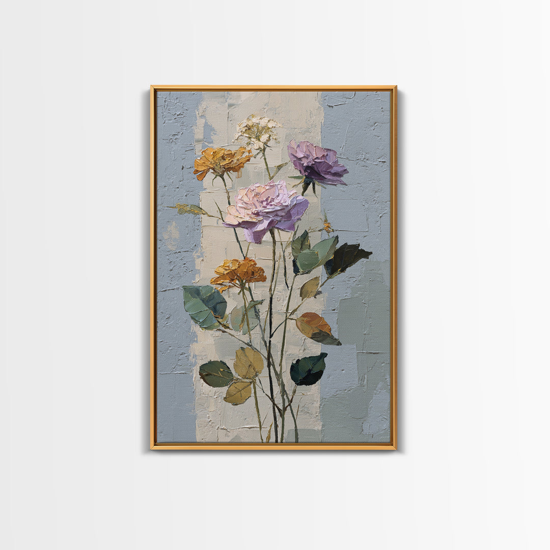 Caf Table with Flowers and Morning Light Framed Canvas Print, Impressionist Art, Home Decor, Living Room Decor, Impression, IMP-2x3-18
