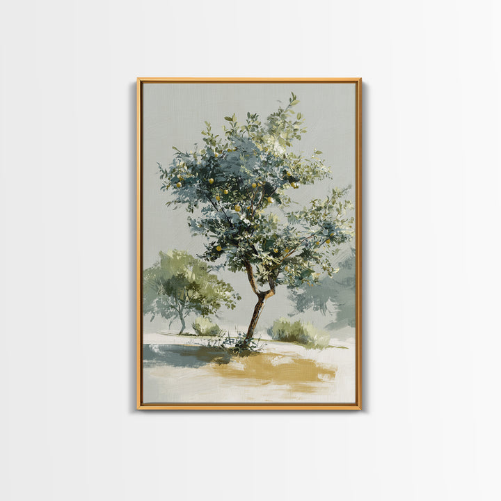 Apple Tree in Summer Orchard Framed Canvas Print, Impressionist Art, Large Wall Art, Living Room Decor, Fine Art, Impression, IMP-2x3-25
