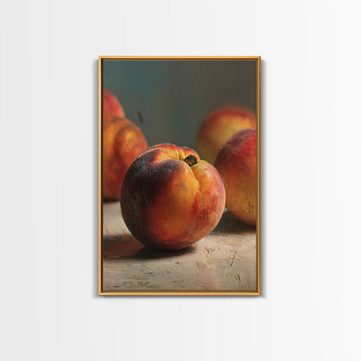 Still Life of Peaches Canvas Print, Impressionist Art, Wall Decor, Living Room Decor, Fine Art, Impression, Horizontal Wall Art, IMP-2x3-31
