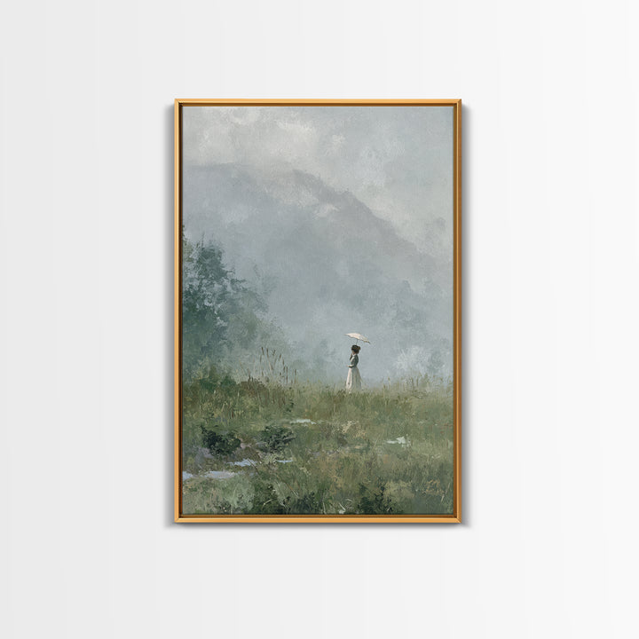 Woman with Parasol in Breezy Meadow Canvas Print, Impressionist Art, Original Art, Living Room Decor, Fine Art, Impression, IMP-2x3-35