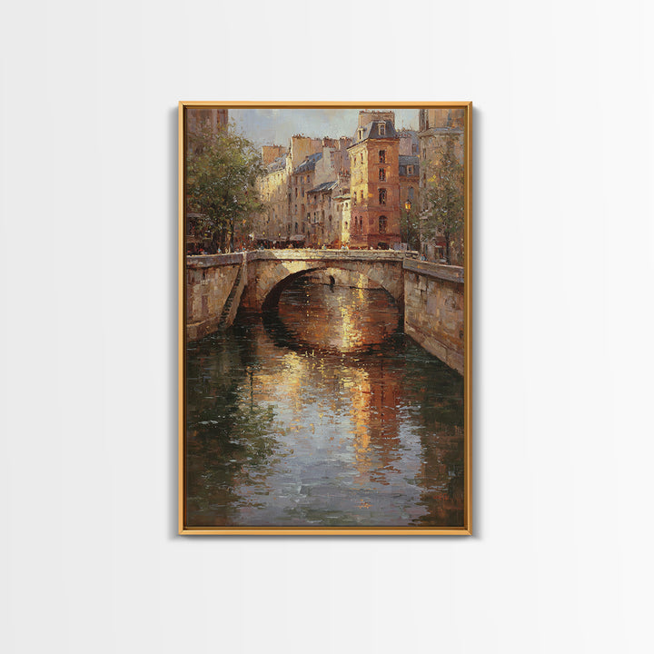 Paris Bridge Reflected Canvas Print, Impressionist Art, Bedroom Decor, Living Room Decor, Fine Art, Impression, Modern Art, IMP-2x3-39