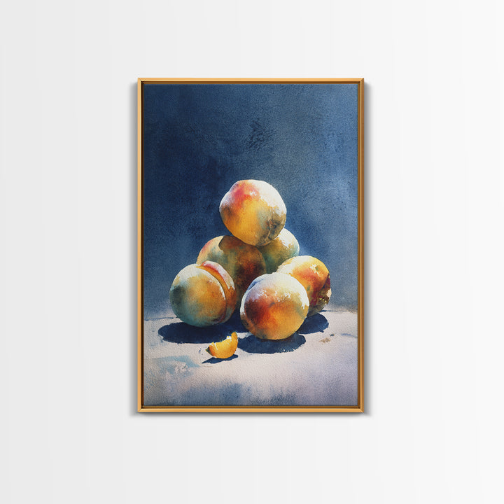 Still Life of Peaches Framed Canvas Print, Impressionist Art, Large Wall Art, Living Room Decor, Fine Art, Impression, IMP-2x3-55