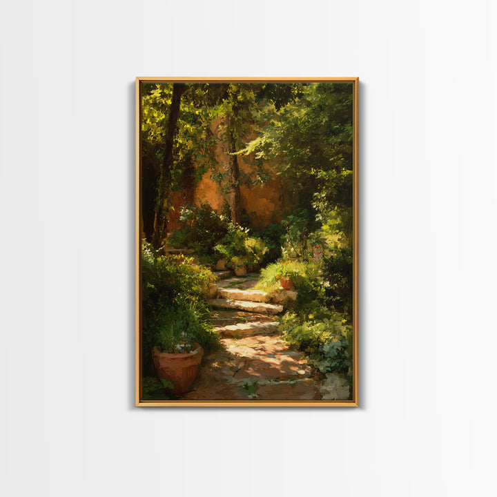 Garden Path Covered Canvas Print, Impressionist Art, Textured Wall Art, Living Room Decor, Impression, Landscape Painting, IMP-2x3-58