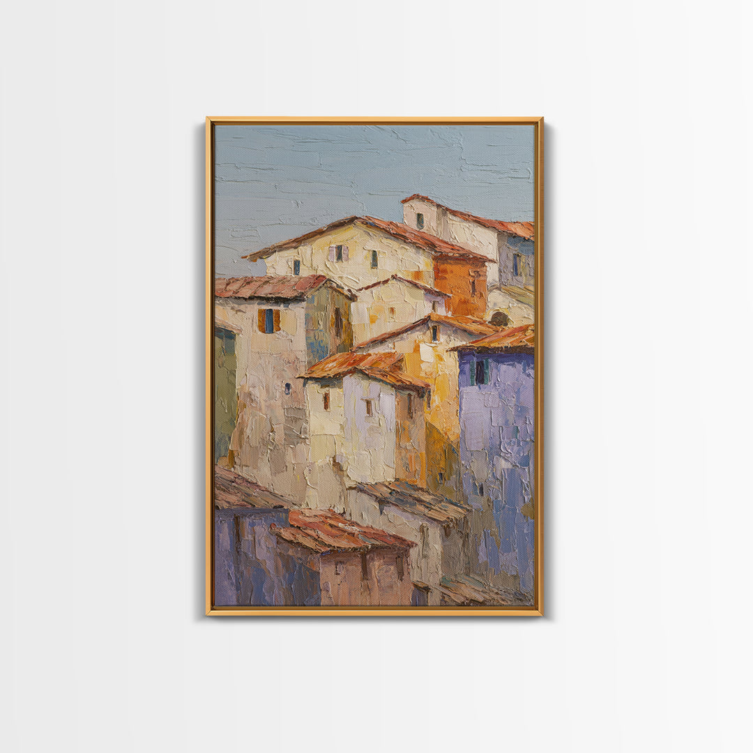 Sunset over Lavender Field Framed Canvas Print, Impressionist Art, Living Room Decor, Fine Art, Impression, Landscape Art, IMP-2x3-94