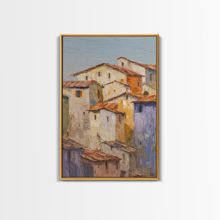 Sunset over Lavender Field Framed Canvas Print, Impressionist Art, Living Room Decor, Fine Art, Impression, Landscape Art, IMP-2x3-94
