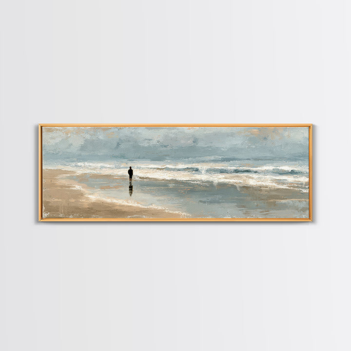 Coastal Beach Figures Canvas Print, Impressionist Art, Floral Print, Living Room Decor, Fine Art, Impression, Contemporary Art, IMP-3x1-11