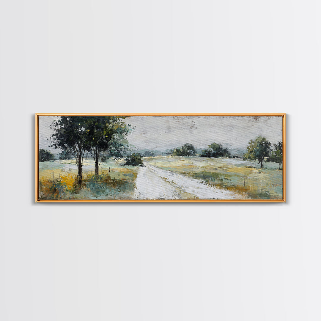 Country Lane with Flickering Sunlight Canvas Print, Impressionist Art, Farmhouse Decor, Living Room Decor, Fine Art, Impression, IMP-3x1-38