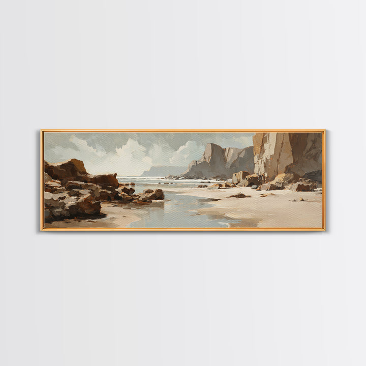 Soft Seaside Cliffs Canvas Print, Impressionist Art, Landscape Wall Art, Living Room Decor, Fine Art, Impression, Luxury Decor, IMP-3x1-45