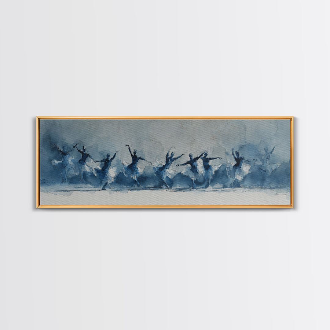 Dancers Suggested by Soft Moving Brushwork Framed Canvas Print, Impressionist Art, Painting, Living Room Decor, Impression, IMP-3x1-55