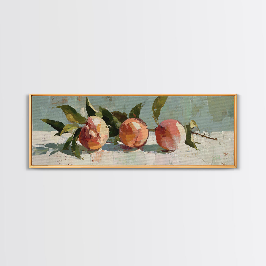 Still Life of Peaches Framed Canvas Print, Impressionist Art, Contemporary Art, Living Room Decor, Fine Art, Impression, IMP-3x1-63