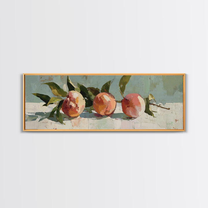 Still Life of Peaches Framed Canvas Print, Impressionist Art, Contemporary Art, Living Room Decor, Fine Art, Impression, IMP-3x1-63