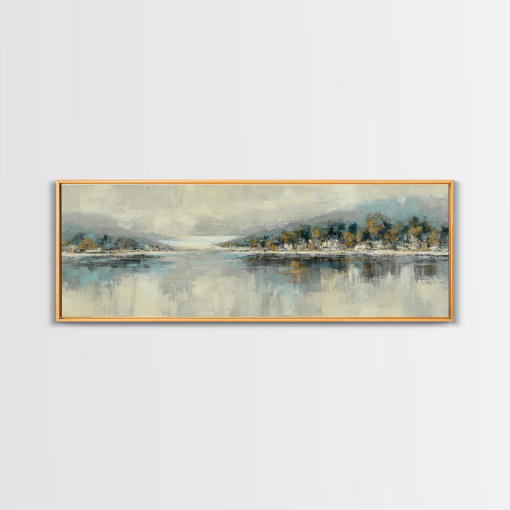 Soft Seaside Cliffs Framed Canvas Print, Impressionist Art, Gallery Decor, Living Room Decor, Fine Art, Impression, Wall Art, IMP-3x1-69