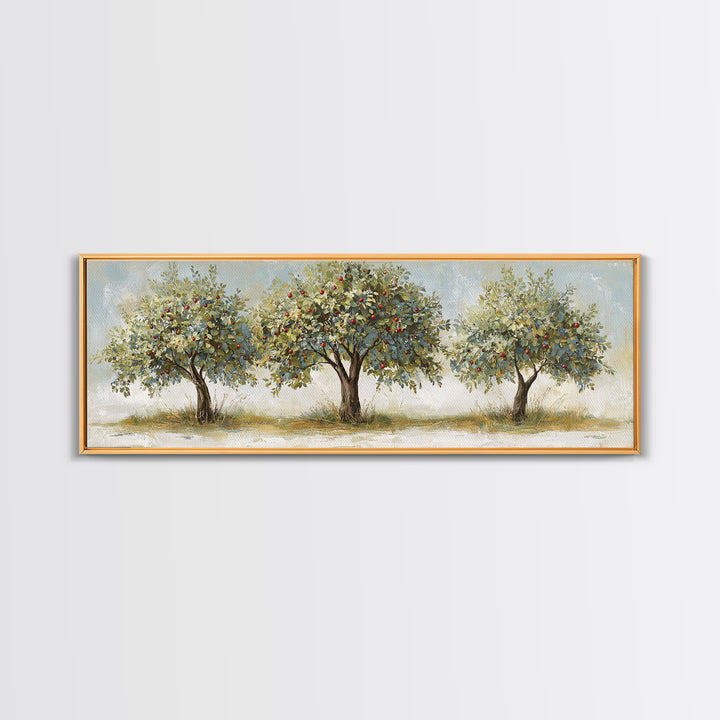 Apple Tree in Summer Orchard Framed Canvas Print, Impressionist Art, Flower Print, Living Room Decor, Fine Art, Impression, IMP-3x1-81