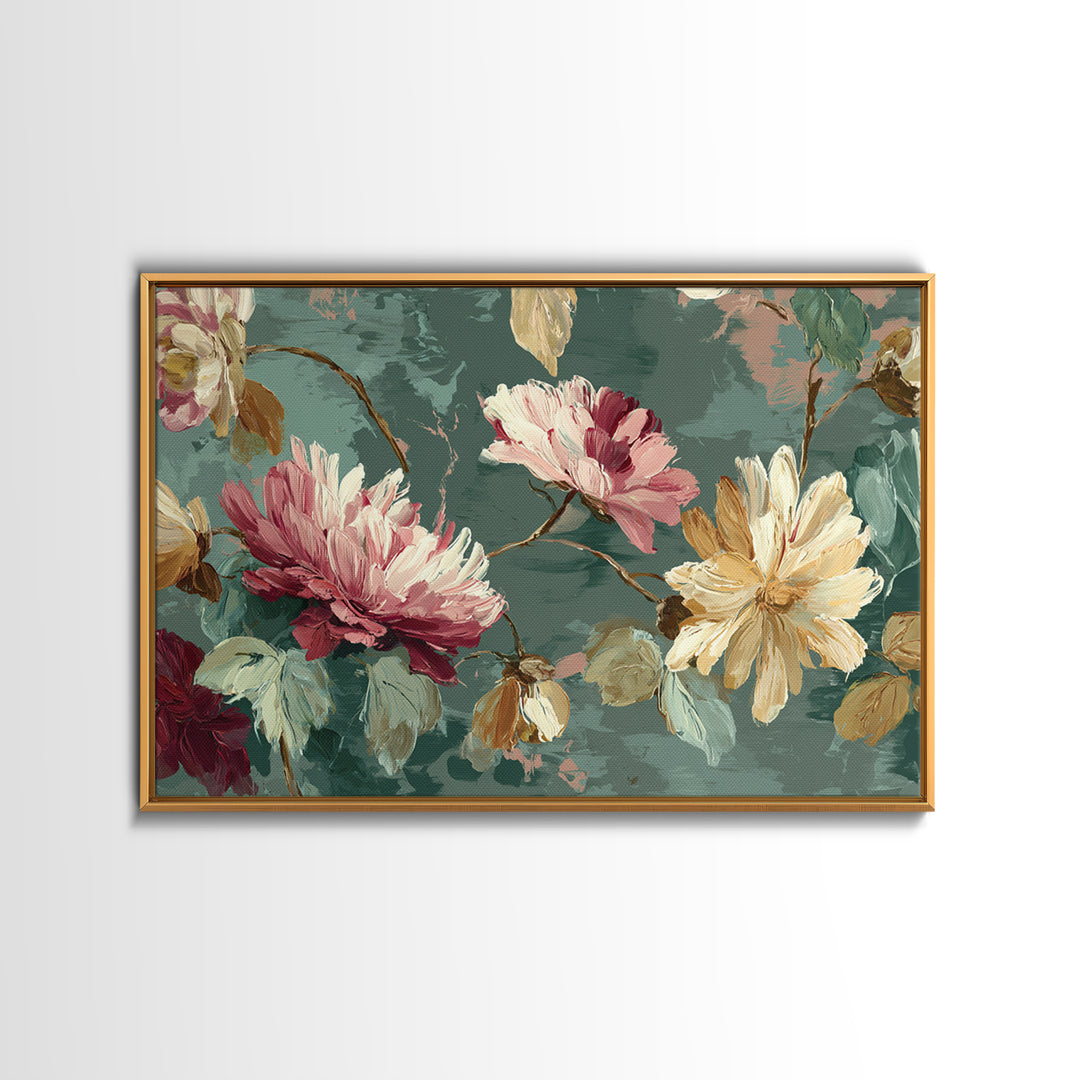 Wildflower Field in Loose Pastel Strokes Canvas Print, Impressionist Art, Flower Print, Living Room Decor, Impression, IMP-3x2-36