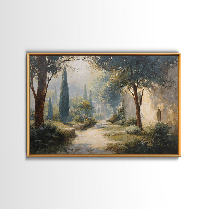 Garden Path Covered Canvas Print, Impressionist Art, Modern Art, Living Room Decor, Oil Painting, Impression, Statement Artwork, IMP-3x2-54