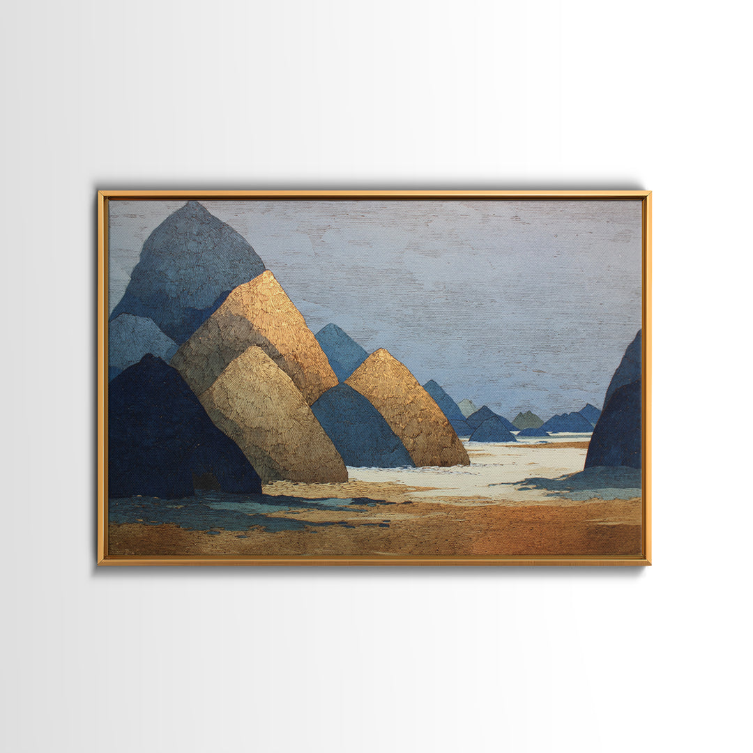 Haystacks Glowing at Golden Hour Canvas Print, Impressionist Art, Room Decor, Living Room Decor, Fine Art, Impression, IMP-3x2-56