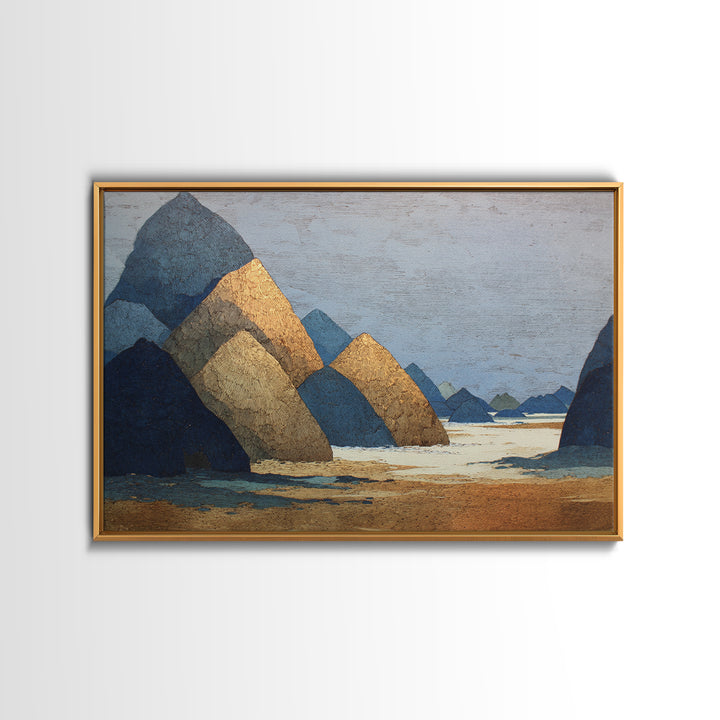 Haystacks Glowing at Golden Hour Canvas Print, Impressionist Art, Room Decor, Living Room Decor, Fine Art, Impression, IMP-3x2-56
