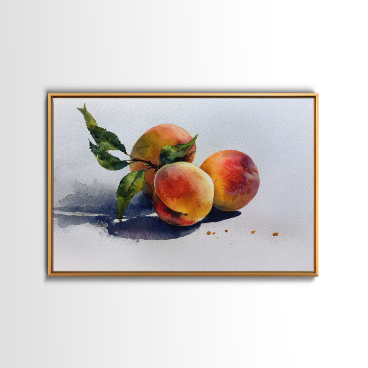 Still Life of Peaches Framed Canvas Print, Impressionist Art, Textured Wall Art, Living Room Decor, Fine Art, Impression, IMP-3x2-99