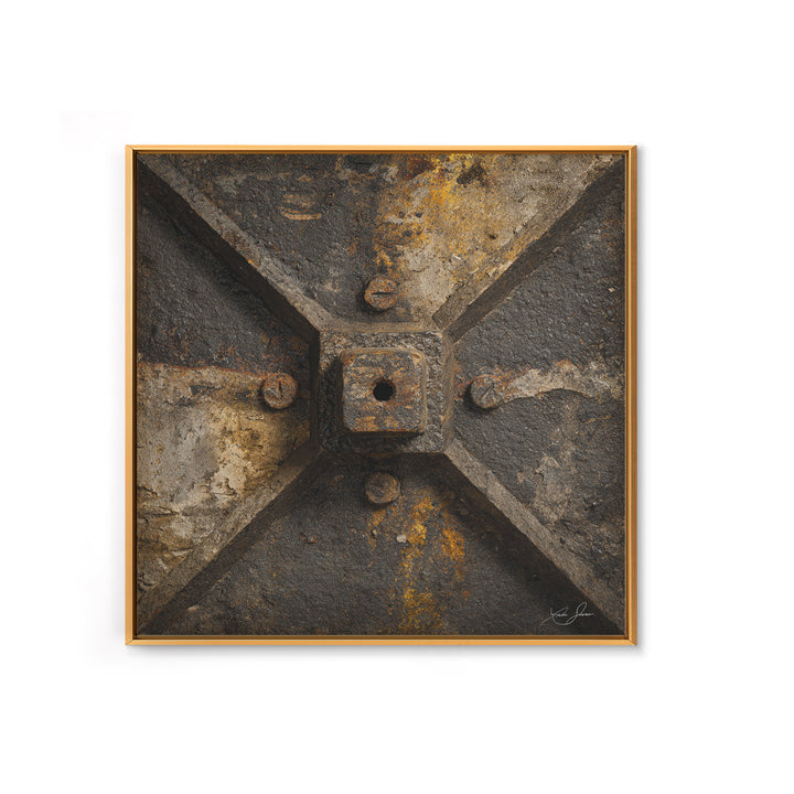 Exposed Brick Texture Abstract Framed Canvas Print, Industrial Art, Texas Art, Living Room Decor, Abstract Art, Foundry, IND-1x1-100