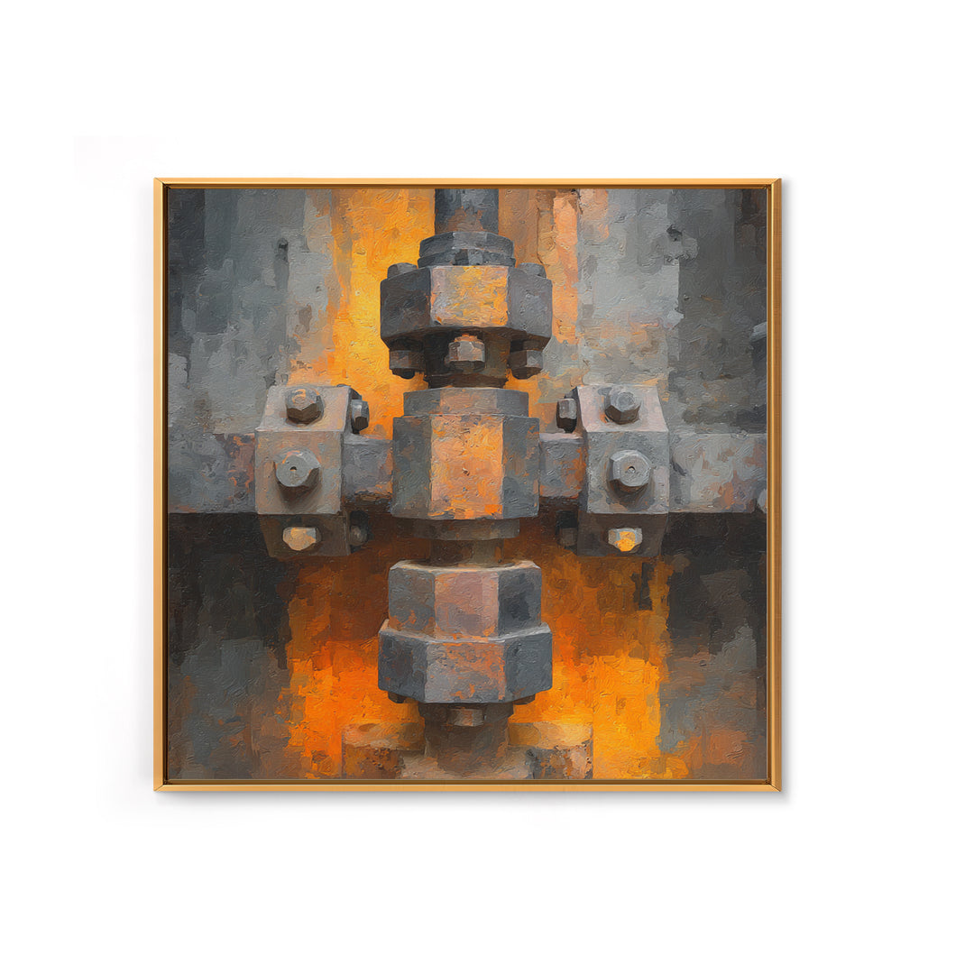 Urban Rail Yard Framed Canvas Print, Industrial Art, Luxury Decor, Living Room Decor, Fine Art, Foundry, Art Print, Printables, IND-1x1-21