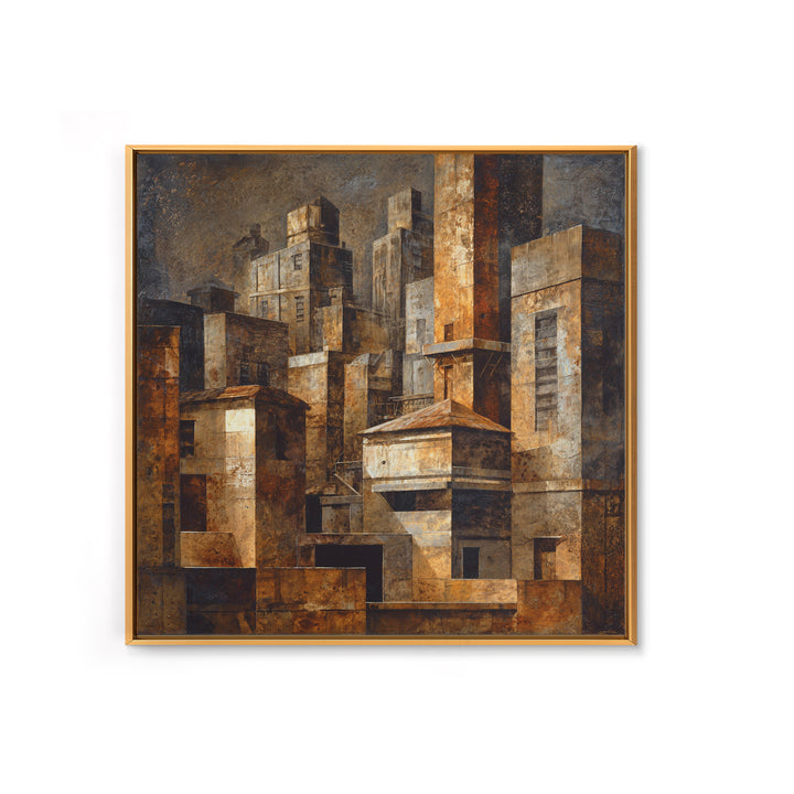 Industrial City Skyline Canvas Print, Industrial Art, Printables, Living Room Decor, Abstract Art, Foundry, Industrial Decor, IND-1x1-36