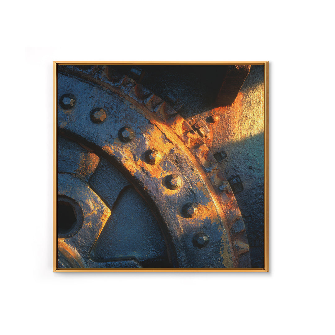 Steam Locomotive Wheel Closeup Canvas Print, Industrial Art, Modern Decor, Living Room Decor, Oil Painting, Foundry, Wall Decor, IND-1x1-54