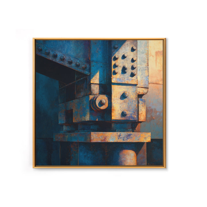Urban Rail Yard Canvas Print, Industrial Art, Living Room Decor, Watercolor Art, Foundry, Abstract Art, Textured Wall Art, IND-1x1-69