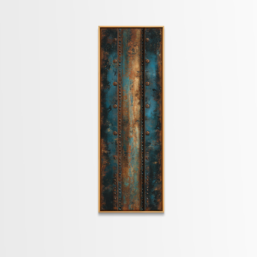 Riveted Metal Panel Texture Study Canvas Print, Industrial Art, Black and White Art, Living Room Decor, Fine Art, Foundry, IND-1x3-10