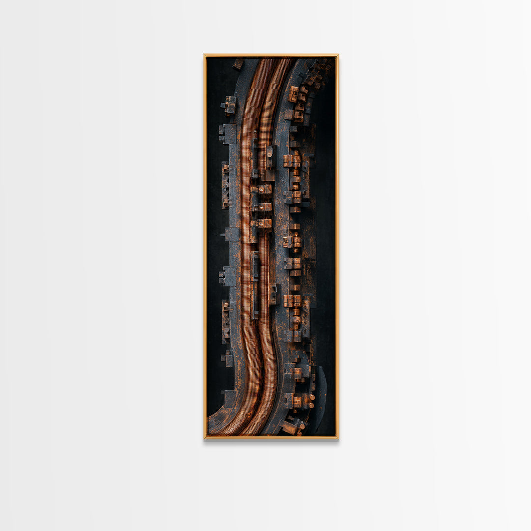 Copper Wire Coil and Tools Composition Canvas Print, Industrial Art, Abstract Art, Living Room Decor, Fine Art, Foundry, IND-1x3-32