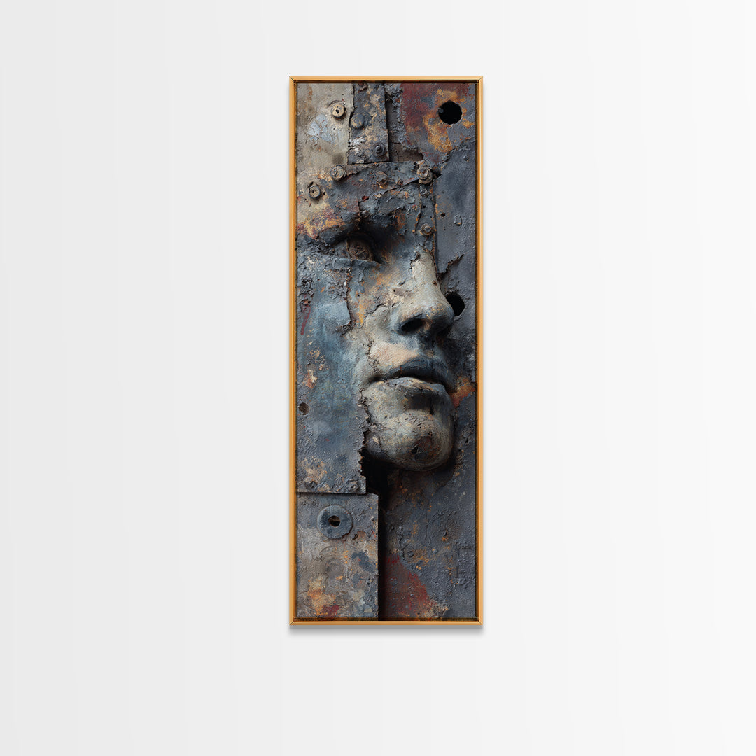 Concrete Wall Abstract Canvas Print, Industrial Art, Abstract Art, Living Room Decor, Foundry, Bauhaus Poster, Contemporary Art, IND-1x3-93