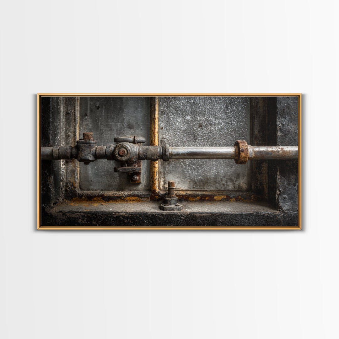 Old Factory Window Canvas Print, Industrial Art, Home Decor, Living Room Decor, Foundry, Abstract Art, Textured Wall Art, IND-2x1-22