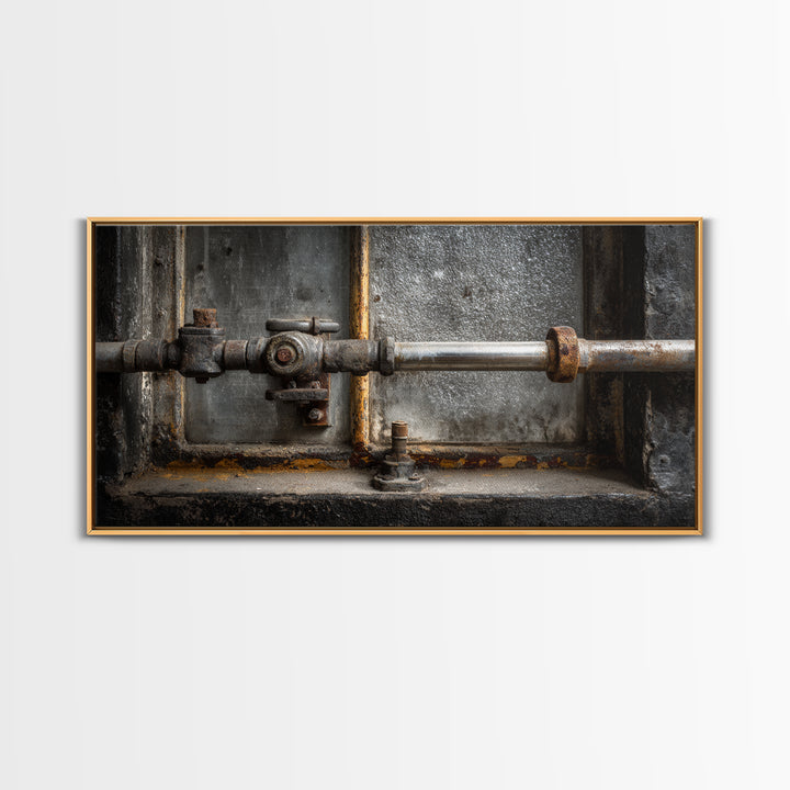Old Factory Window Canvas Print, Industrial Art, Home Decor, Living Room Decor, Foundry, Abstract Art, Textured Wall Art, IND-2x1-22