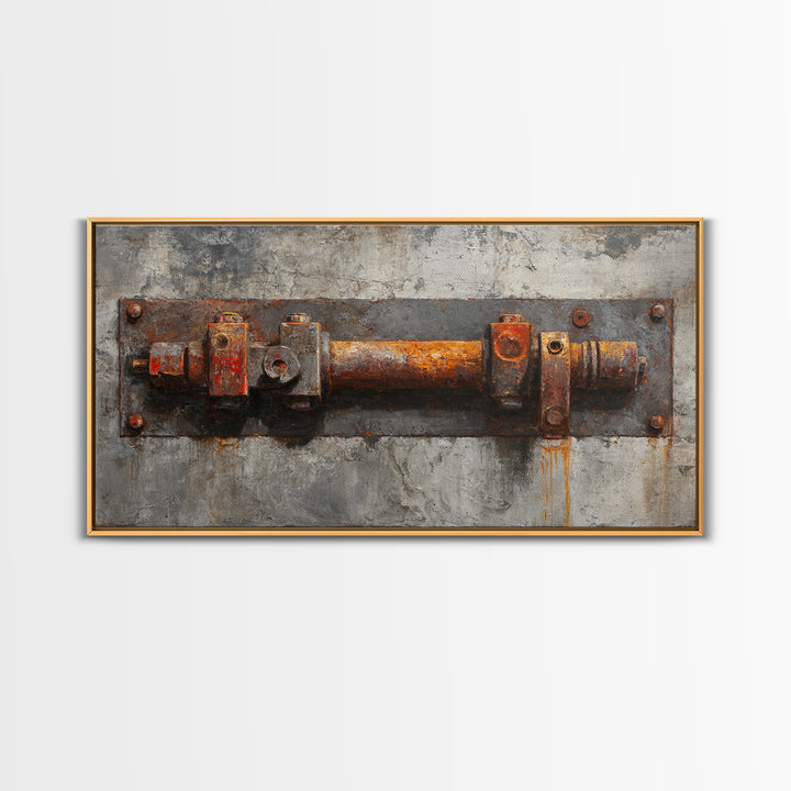 Concrete Wall Abstract Canvas Print, Industrial Art, Dining Room Wall Art, Living Room Decor, Abstract Art, Foundry, IND-2x1-53