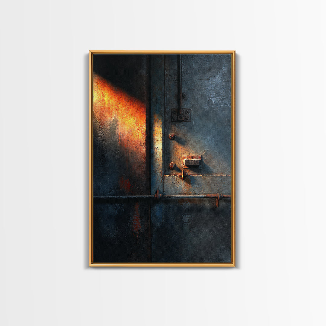 Old Factory Window Canvas Print, Industrial Art, Abstract Wall Art, Living Room Decor, Fine Art, Foundry, Black and White Art, IND-2x3-58