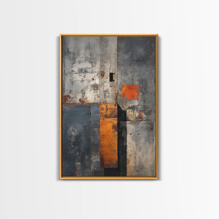 Concrete Wall Abstract Canvas Print, Industrial Art, Steampunk Decor, Living Room Decor, Fine Art, Foundry, Luxury Decor, IND-2x3-65