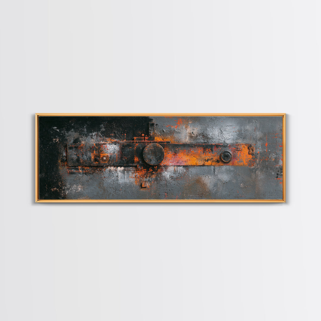 Exposed Brick Texture Abstract Framed Canvas Print, Industrial Art, Fine Art Print, Living Room Decor, Abstract Art, Foundry, IND-3x1-44