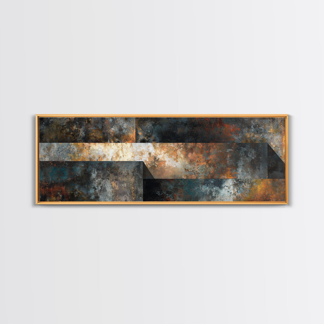 Exposed Brick Texture Abstract Canvas Print, Industrial Art, Printables, Living Room Decor, Foundry, Dining Room Wall Art, IND-3x1-92