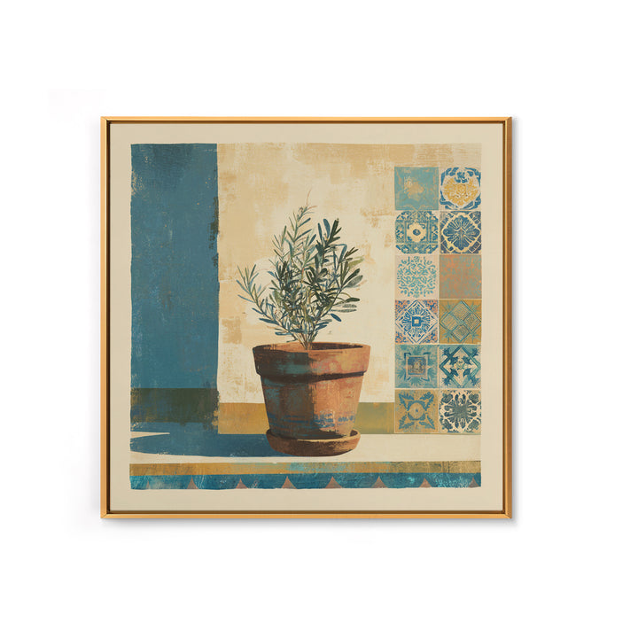 Terra Cotta Pot Canvas Print, Italian Villa Art, Living Room Wall Art, Living Room Decor, Oil Painting, Villa, Gallery Wall Set, IVA-1x1-22