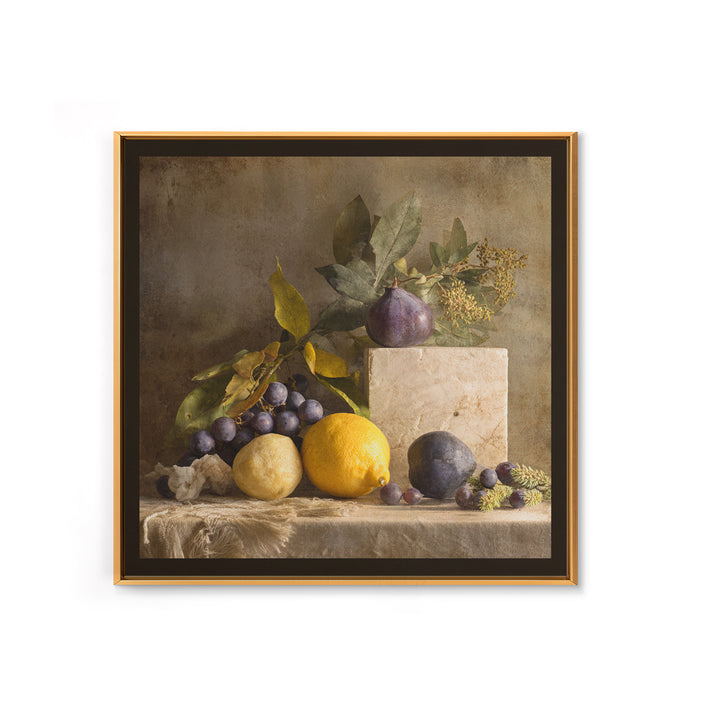 Marble Fruit Still Life Canvas Print, Italian Villa Art, Large Wall Art, Living Room Decor, Fine Art, Villa, Landscape Art, IVA-1x1-23