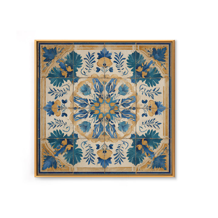 Italian Tile Pattern Framed Canvas Print, Italian Villa Art, Digital Download Art, Living Room Decor, Fine Art, Villa, IVA-1x1-41