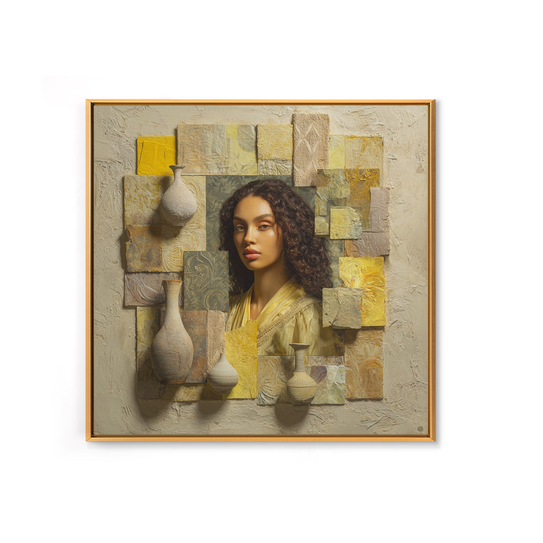 Renaissance Inspired Portrait with Modern Softness Canvas Print, Italian Villa Art, Landscape Painting, Living Room Decor, IVA-1x1-42