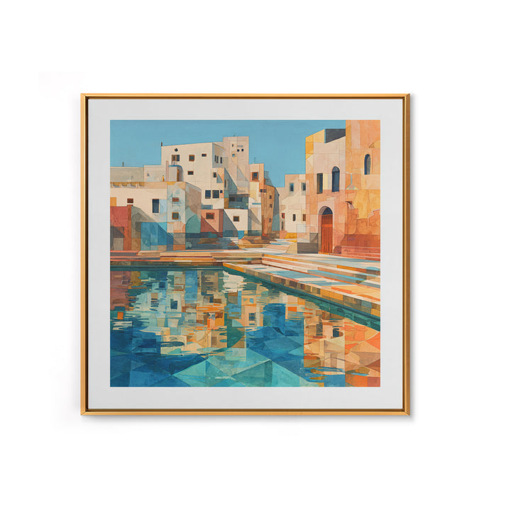 Venetian Canal Reflection Without City Crowd Canvas Print, Italian Villa Art, Bedroom Wall Art, Living Room Decor, Villa, IVA-1x1-44