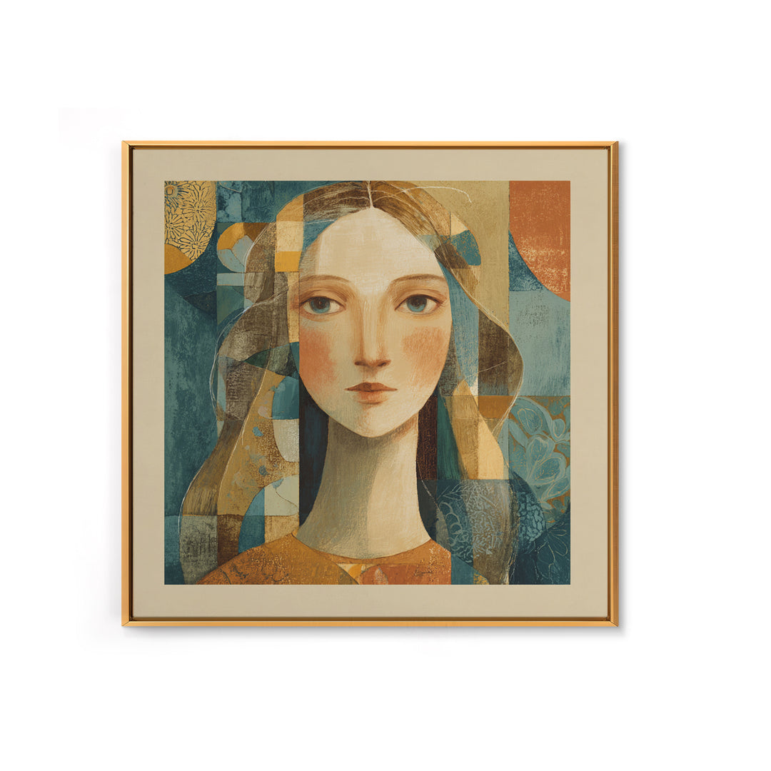 Renaissance Inspired Portrait with Modern Softness Canvas Print, Italian Villa Art, Landscape Painting, Living Room Decor, IVA-1x1-66
