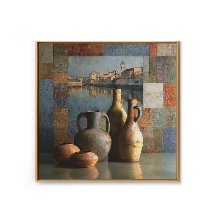 Venetian Canal Reflection Without City Crowd Canvas Print, Italian Villa Art, Gallery Wall Set, Living Room Decor, Villa, IVA-1x1-68