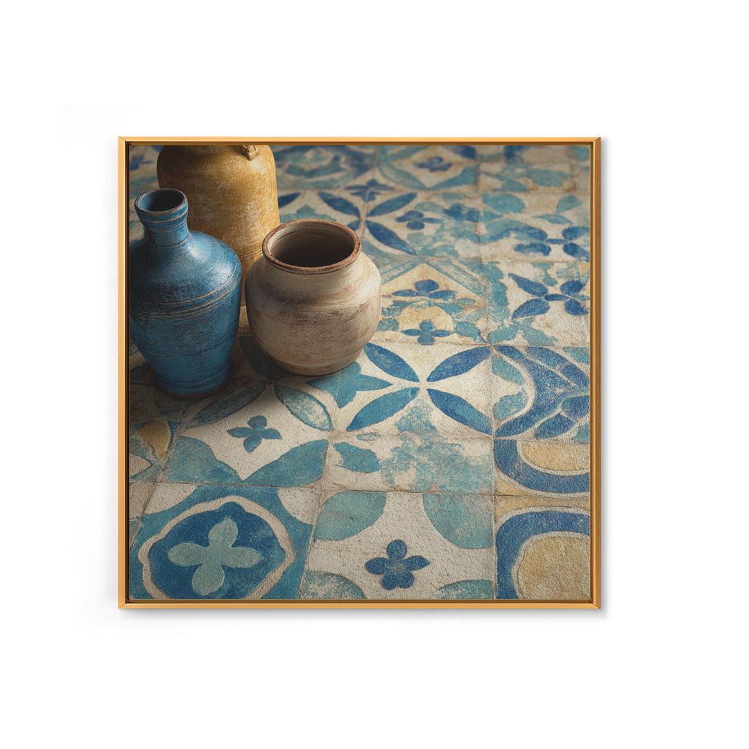 Florentine Floral Ornament Pattern Canvas Print, Italian Villa Art, Neutral Wall Art, Living Room Decor, Fine Art, Villa, IVA-1x1-82