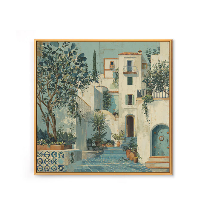 Amalfi Coast Cliffs Canvas Print, Italian Villa Art, Neutral Wall Art, Living Room Decor, Fine Art, Villa, Statement Artwork, IVA-1x1-85